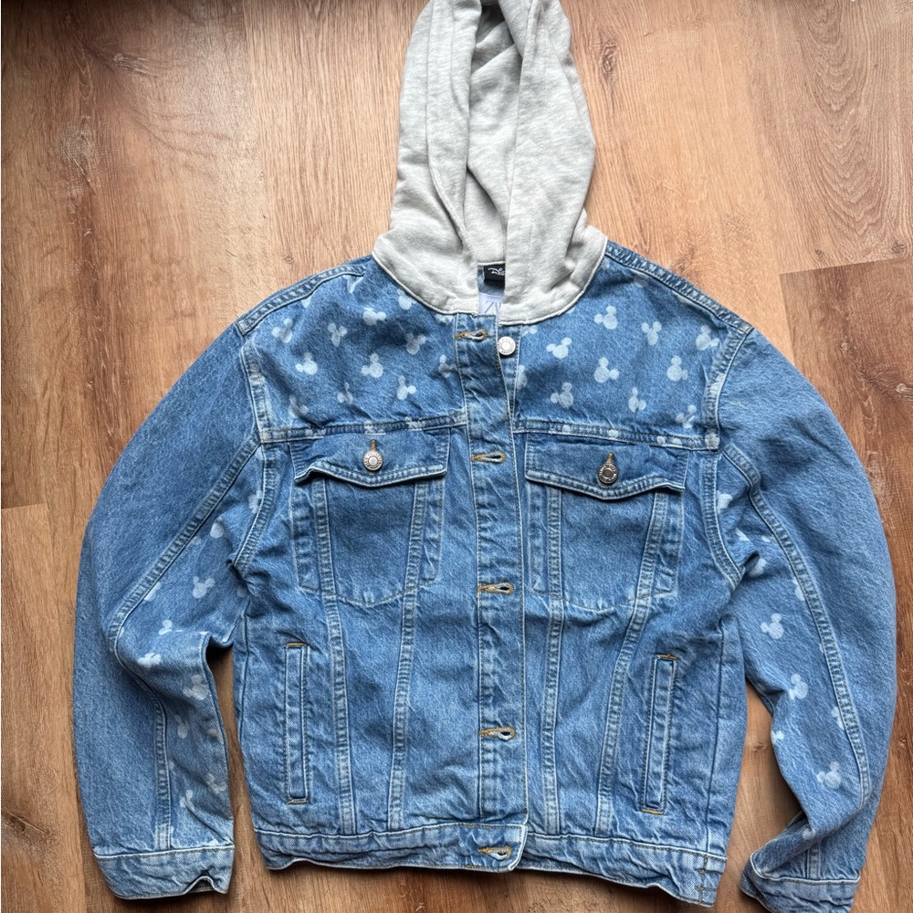 Zara Kids Denim Jacket with Gray Hood